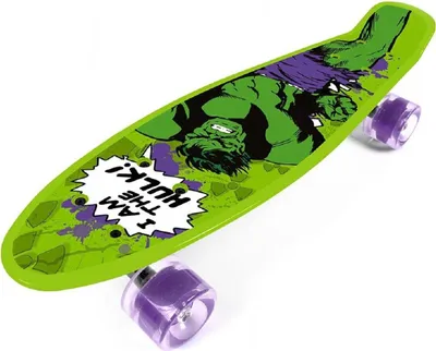 Produktbild von Marvel Hulk Pennyboard Mit ABEC-7 Lagern und 90A Polyurethanrädern für sanfte Fahrt