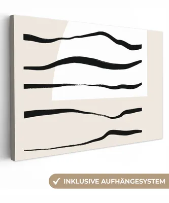 Produktbild von MuchoWow® - Leinwandbilder - Abstrakt - Linie - Pastell, Wandbild, Wanddeko Bilder Wohnzimmer, 30x20 cm