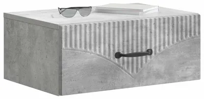 Produktbild von Wandmontierter Nachttisch Betongrau 49 x 34,5 x 20 cm