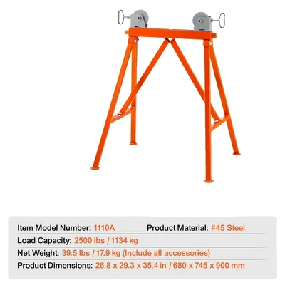 Produktbild von Rohrständer, verstellbare Rollen, 1134 kg Tragfähigkeit, Rohrständer