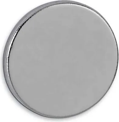 Produktbild von MAUL Magnet rund 10 Stück 0,5 kg Stahl Metall Neodym magnetisch Ø 1 x 0.1 cm silber