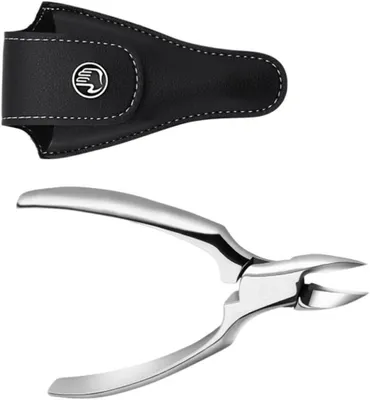 Produktbild von Set aus Edelstahl-Nagelhauttrimmer und Fußnagelknipser mit Aufbewahrungstasche, scharfe Nagelschere zur Entfernung abgestorbener Haut und für die Nagelpflege zu Hause