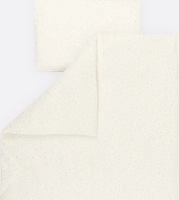 Produktbild von KraftKids Bettwäscheset Musselin goldene Punkte auf Weiß Kissen: 80 x 80 cm, Decke: 140 x 200 cm