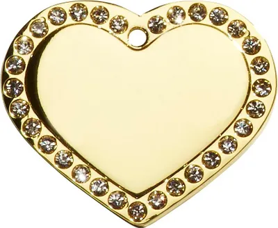 Produktbild von Adressanhänger mit Gravur - Herz mit Strass - groß - gold