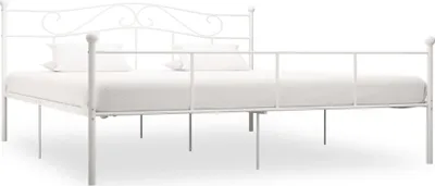 Image de Cadre de lit Blanc Métal 200 x 200 cm