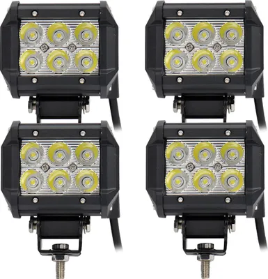 Produktbild von Greenmigo 4X 18W LED Arbeitsscheinwerfer Zusatzscheinwerfer 6000K 12V 24V Arbeitslicht Offroad Flutlicht Reflektor Scheinwerfer Arbeitsscheinwerfer IP67