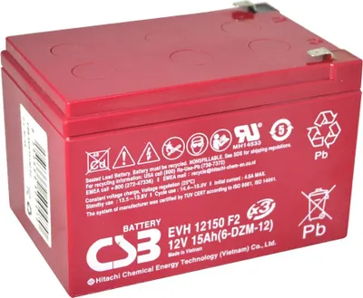 Image de CSB Pb batterie de secours VRLA AGM 12V/15Ah 6-DZM-12 (EVH12150)