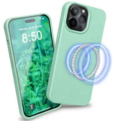 Zdjęcie produktu dla Organiczne etui z MagSafe dla iPhone'a 14 Pro, zrównoważone etui ekologiczne turkusowe
