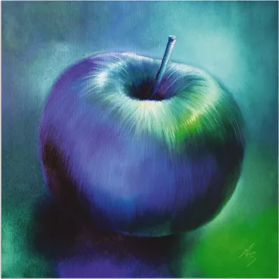 Produktbild von ARTland Wandbild Alu für Innen & Outdoor Der blaue Apfel Größe: 50x50 cm