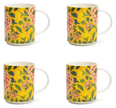 Produktbild von Excelsa set 4 of mugs La Via Della Seta porzellan 30 cl bunt
