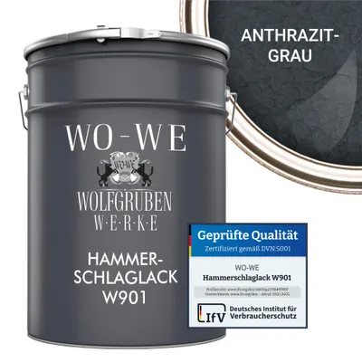 Produktbild von Hammerschlaglack Hammerschlag Effektlack Metallschutzlack W901 Anthrazit Grau - 2,5L