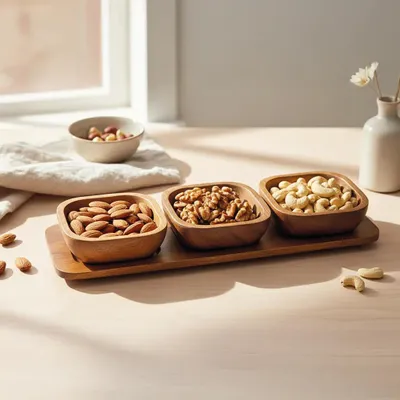 Image de LUMA set apéritif 4 pièces en bois d’acacia 33 x 11 cm