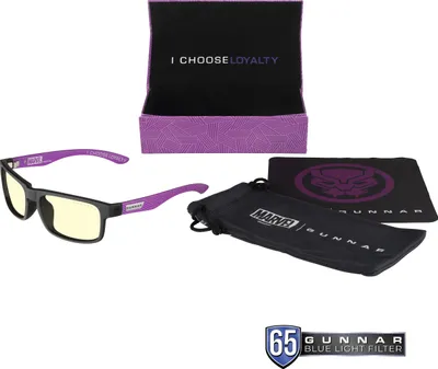 Produktbild von GUNNAR Gaming- und Computerbrille | Model: Enigma, Rahmenfarbe: Black Panther, Linsenfarbe: Amber (Blockiert 65% Blaulicht & 100% UV-Licht) | Anti-Blaulicht-Brille | Patentierte Linse