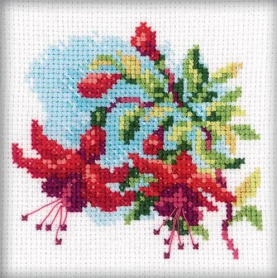 Obrázek produktu pro RTO Souprava pro vyšívání kříž-stehem 'Fuchsia' h174, počítání vzoru, 10x10 cm