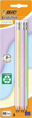 Zdjęcie produktu dla Ołówek Bic Evolution Pastel Z Gumką 5 Sztuk Blister
