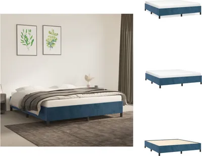 Produktbild von vidaXL Bettgestell Dunkelblau 160x200 cm Samt -  Betten & Bettgestelle