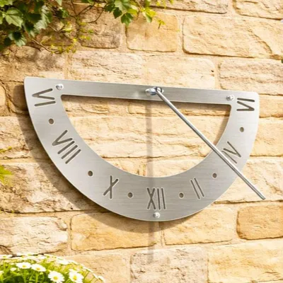 Image de DanDiBo Cadran solaire de jardin en acier inoxydable mural 70 cm 96687 Orientable Horloge de jardin Résistante aux intempéries Extérieur Moderne Métal