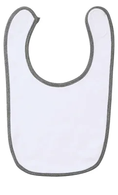 Image de SOLS - Bavoir pour bébé « Babib » LT1586 (taille unique) (blanc/gris chiné)
