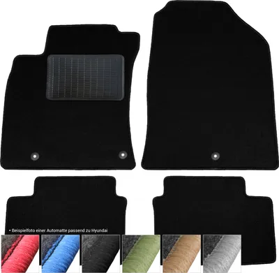 Immagine prodotto di moto-MOLTICO Tappetini Auto Velours Tappetini Auto Nero Set 4 pezzi adatto per Hyundai i40 dal 2011 (Nero - cuciture decorative)