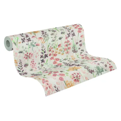 Produktbild von A.S. Création Blumentapete in Beige, Orange, Braun, Grün, Gelb - hochwertige Vli