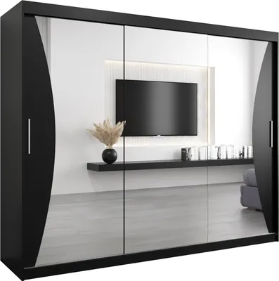 Produktbild von Kleiderschrank, Schiebetürenschrank Schlafzimmer, Schrank mit Spiegel MONACO 250 cm
