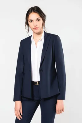 Produktbild von Damen Twill Blazer mit 1 Knopf, 2 Paspeltaschen und 3-Knopf-Ärmelbündchen