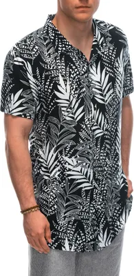 Zdjęcie produktu dla Ombre Clothing Koszulka męska z krótkim rękawem Makau czarno-biała XL