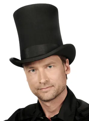Image de Chapeau haut-de-forme noir - Costume de carnaval et d'Halloween Taille du chapeau : 57