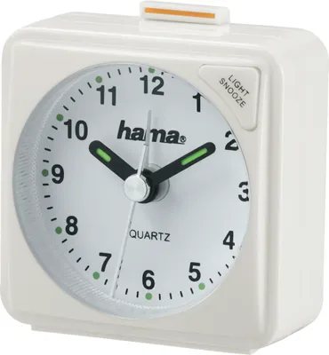 Zdjęcie produktu dla Kwarcowy zegar stołowy Hama A50 biały kwadratowy (00186330)