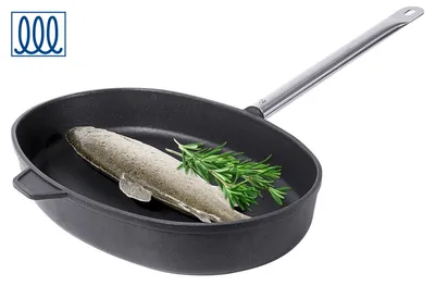 Produktbild von Fischpfanne, oval, induktionsgeeignet beschichtet, Germany, 38x26x6 cm