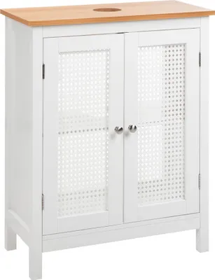 Obrázok produktu pre BELIANI Skrinka pod umývadlo biela MDF 60 x 75 cm s policami perforované dvierka úložný priestor moderný štýl kúpeľňa