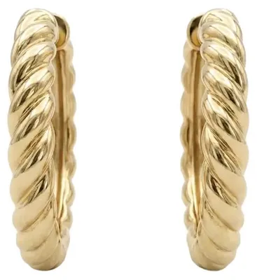 Produktbild von 375 Echtgold Creolen gedreht Seiloptik klassisch elegant Damen