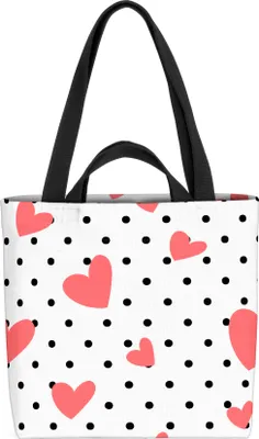 Produktbild von VOID Herzen Punkte Schwarz Weiss Tasche 33x33x14cm,15l Einkaufs-Beutel Shopper Einkaufs-Tasche Bag