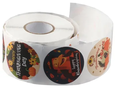 Image de Solidchoice - Rouleau de 500 autocollants adhésifs pour la fête de Thanksgiving