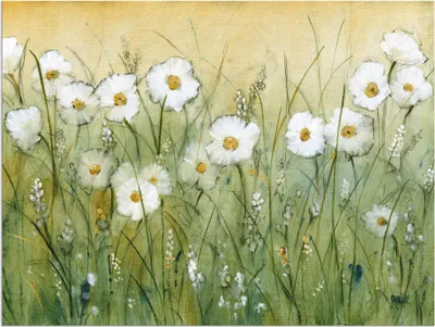 Produktbild von ARTland Wandbild Alu für Innen & Outdoor Gänseblümchenfrühling II Größe: 60x45 cm