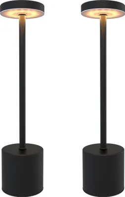 Produktbild von Ledvion 2x Wiederaufladbare LED Tischleuchte Mattschwarz Dimmbar