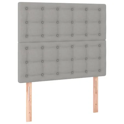 Immagine prodotto di vidaXL Testiere 2 pz. Tessuto grigio chiaro 90x5x78/88 cm