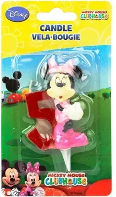 Produktbild von Dekoback Geburtstagskuchenkerze Minnie Maus 3D Motivkerze mit Zahl 5, 6,5 cm