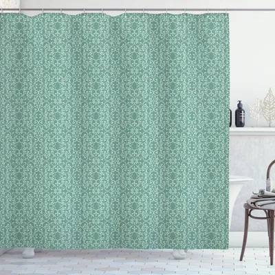Produktbild von ABAKUHAUS Grün Duschvorhang, Weinlese-Art-viktorianischer Garten-Muster-Antiken-Entwurfs-alte Mode-Verzierungen, 175 x 180 cm, Turquoise Seafoam