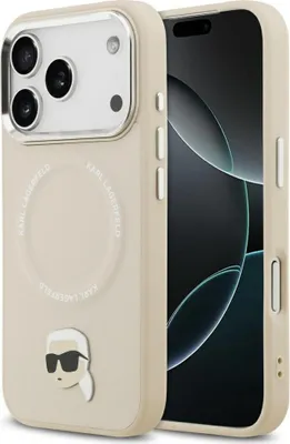 Produktbild von Karl Lagerfeld Karl Pin MagSafe Case für iPhone 17 Pro Max beige