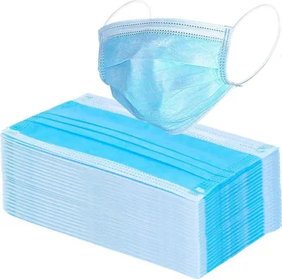 Produktbild von Mundschutz Maske 3-lagig OP Hygienemaske Gesichtsmaske Einwegmaske Filtermaske Atemschutz Blau 10 Stück