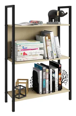 Image de Bois Métal Rangement Support Shelf Bookcase Deco Hêtres Support Shelf Flakos 3