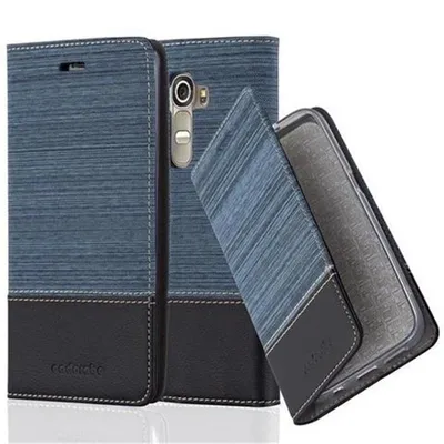 Produktbild von Cadorabo Hülle für LG G4 / G4 PLUS Schutzhülle in Blau Schwarz Handy Hülle Etui Book Case Cover
