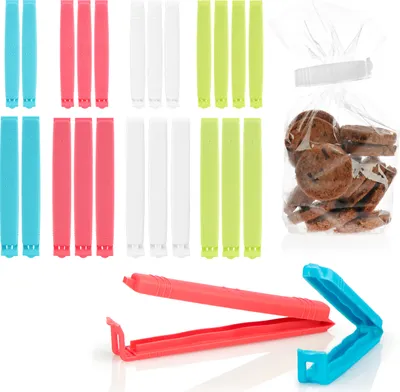 Produktbild von com-four® 26x Verschlussclips aus Kunststoff - große Verschlussklammern in 2 Größen und 4 Farben - Gefrierbeutel-Clip, Packungsklemmen für Cornflakes, Nüsse, Kaffee