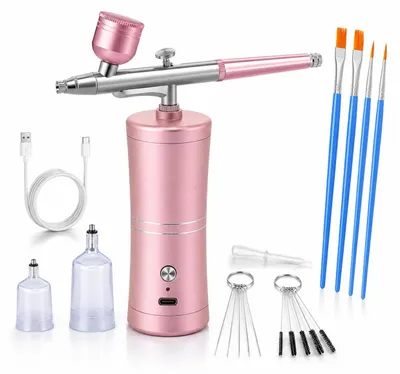 Airbrush-Set, aufladbar, tragbar, kabellos, 0,4 mm Düse