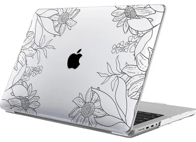 Image de Coque pour MacBook Air 13 Pouces M5 M4 M3 M2 2026 2025 2024 2022, Protection Rigide Ultra Slim Antidérapante Motif Fleur Dessin