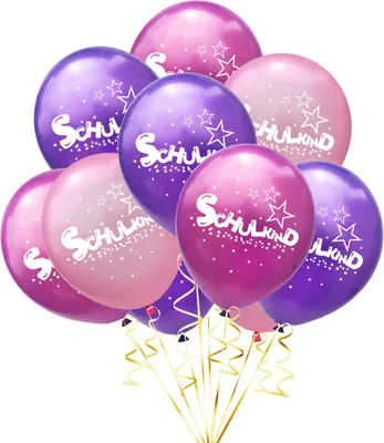 Produktbild von Oblique Unique 10x Luftballons Schuleinführung Einschulung Schulanfang Deko Schulkind und Stern Motive - Farbmix