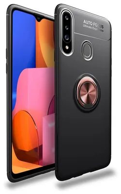 Zdjęcie produktu dla Etui na telefon komórkowy NALIA Ring do Samsung Galaxy A20s, ochronne etui na telefon Bumper w kolorze różowego złota