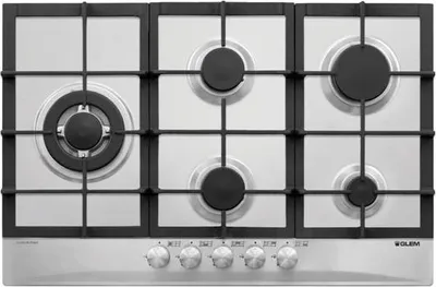 Immagine prodotto di Glem Gas GT85THIX piano cottura Acciaio inox Da incasso 75 cm 5 Fornelli