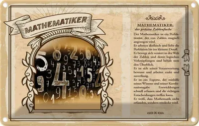 Produktbild von vianmo Blechschild 20x30 cm Mathematiker Beruf Arbeit
